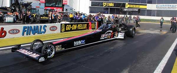 With Hollywood legend Jane Seymour on hand, Morgan Lucas impresses at NHRA season opener